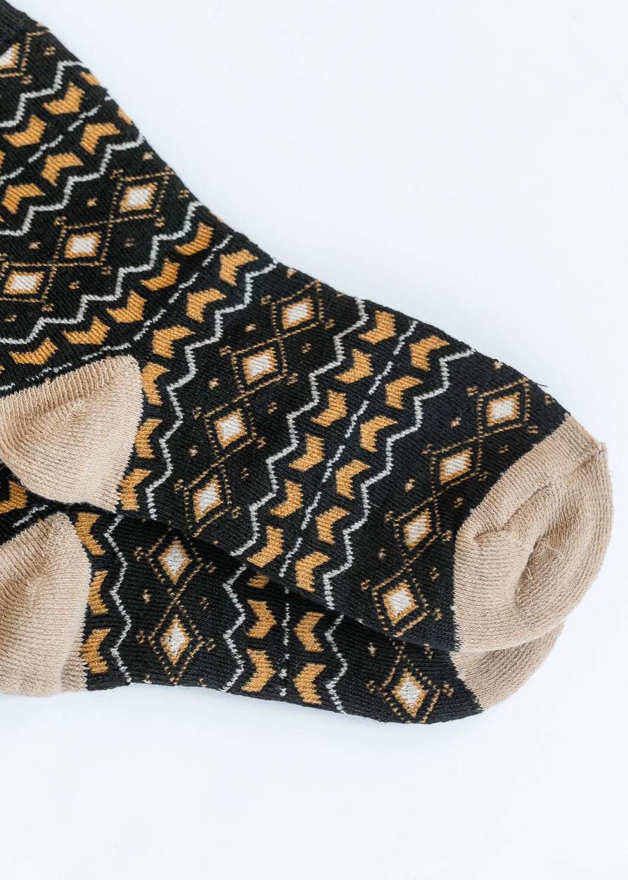 Black Nordic Fair Isle Socks Accessory