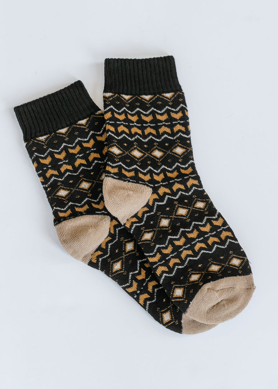 Black Nordic Fair Isle Socks Accessory