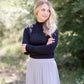 Black Smocked Neck Top - FINAL SALE FF Tops