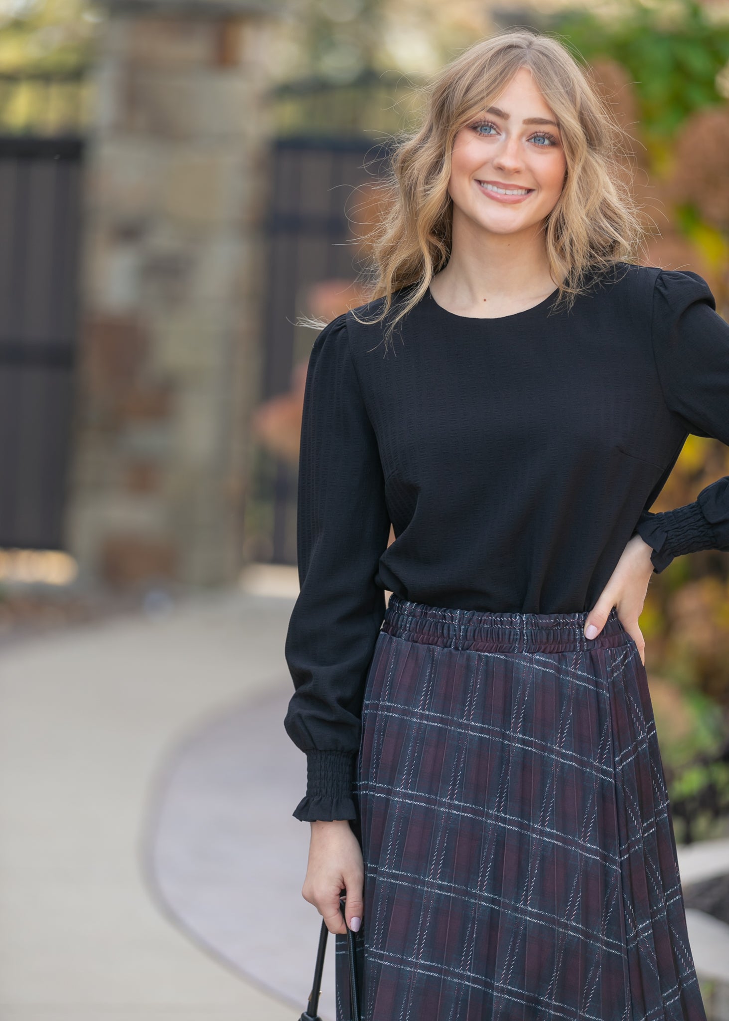 Blake Cinched Sleeve Blouse IC Tops