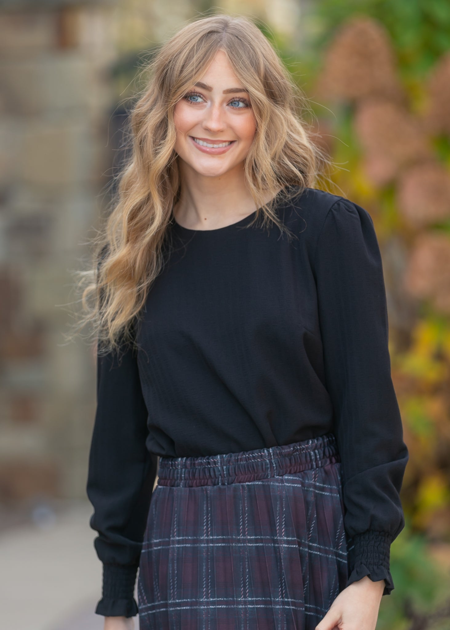 Blake Cinched Sleeve Blouse IC Tops