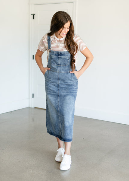 Jean overall skirt outfit top