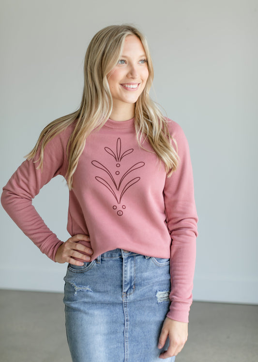 Bloom Gracefully Graphic Sweatshirt Tops