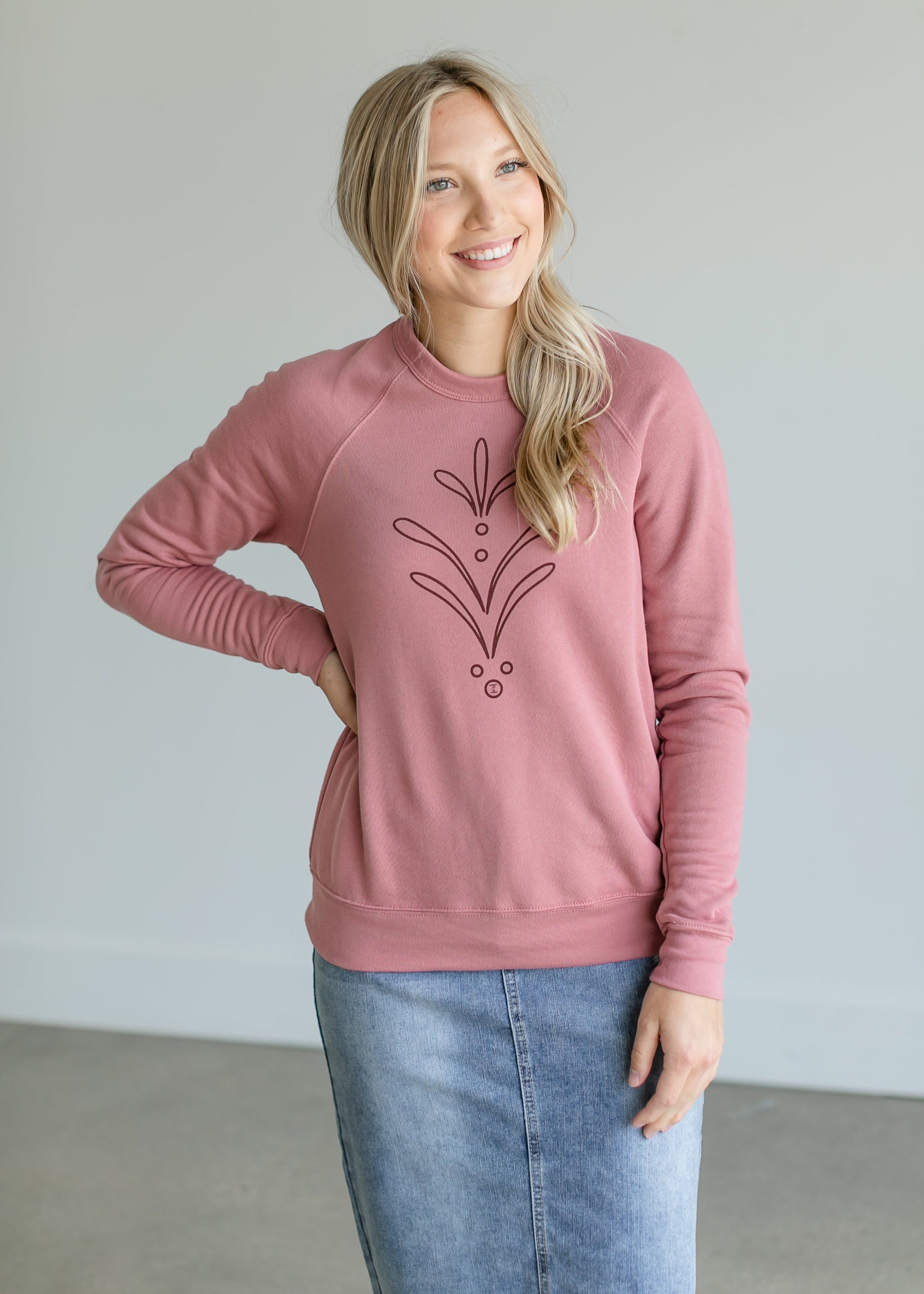 Bloom Gracefully Graphic Sweatshirt Tops