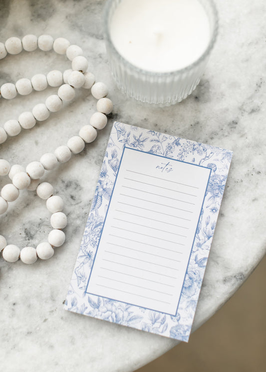 Blue Delft Floral Stationary Notepad Gifts