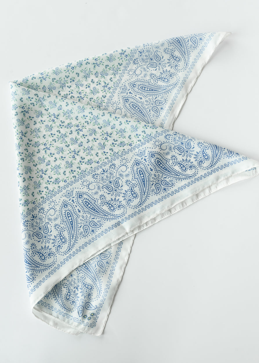 Blue Paisley Floral Bandana Accessory