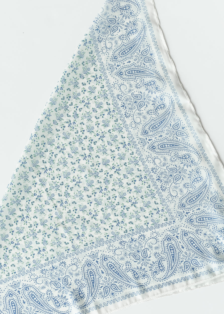 Blue Paisley Floral Bandana Accessory