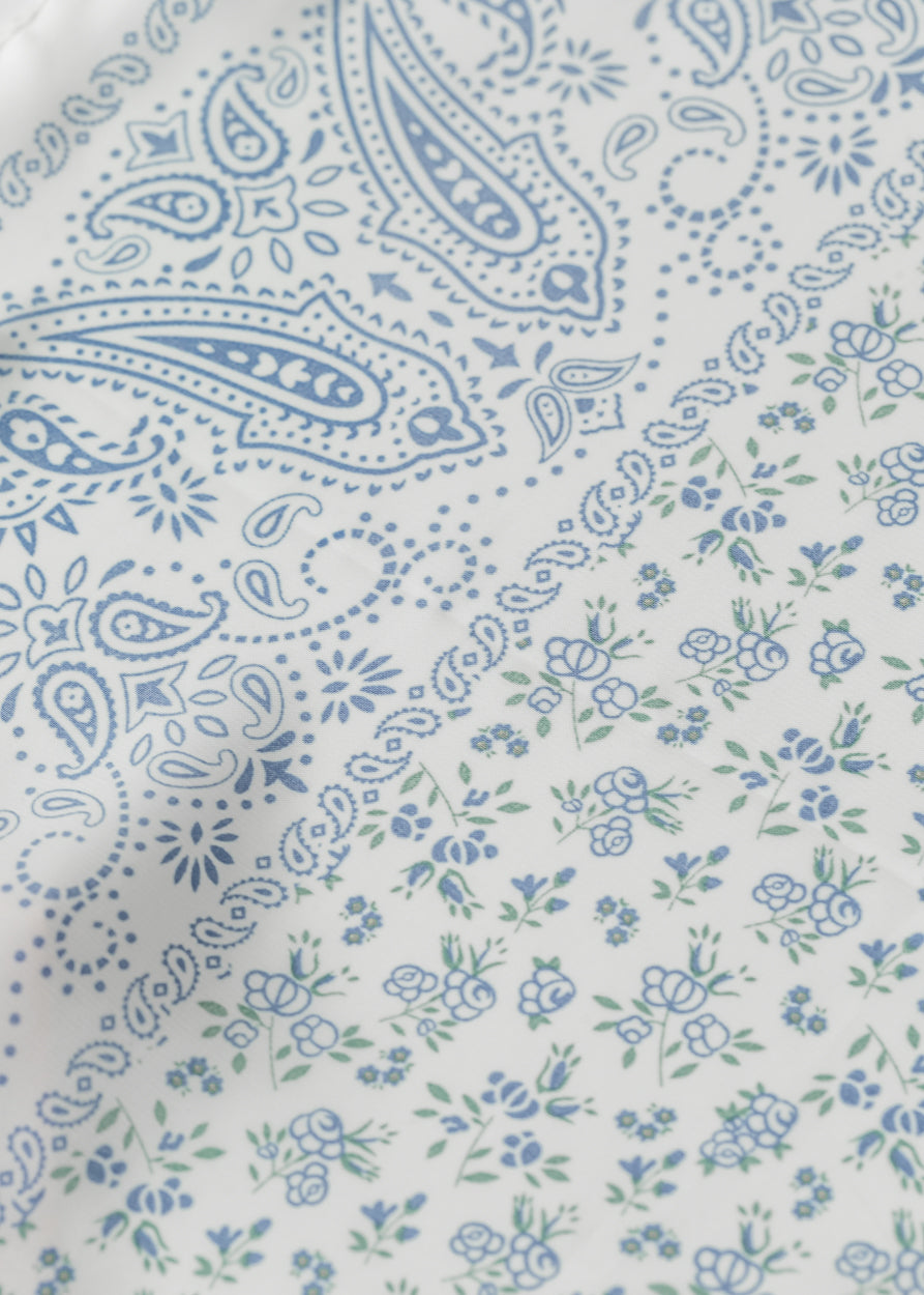 Blue Paisley Floral Bandana Accessory