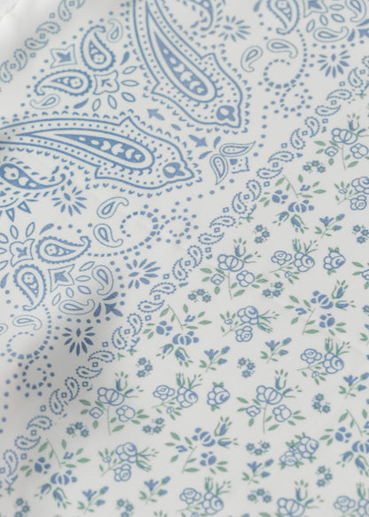 Blue Paisley Floral Bandana Accessory