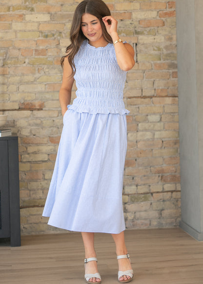 Blue Stripe Top & Skirt Set FF Tops