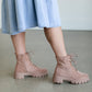 Blush Lace-up Combat Boots Shoes