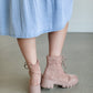 Blush Lace-up Combat Boots Shoes