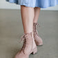 Blush Lace-up Combat Boots Shoes