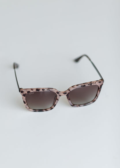 Blush Pink Tortoise Square Sunglasses Accessories