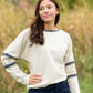 Boat Neck Crochet Lace Sleeve Sweatshirt - FINAL SALE FF Tops