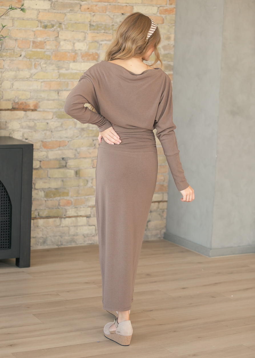Boat Neck Lightweight Top & Skirt Set FF Tops