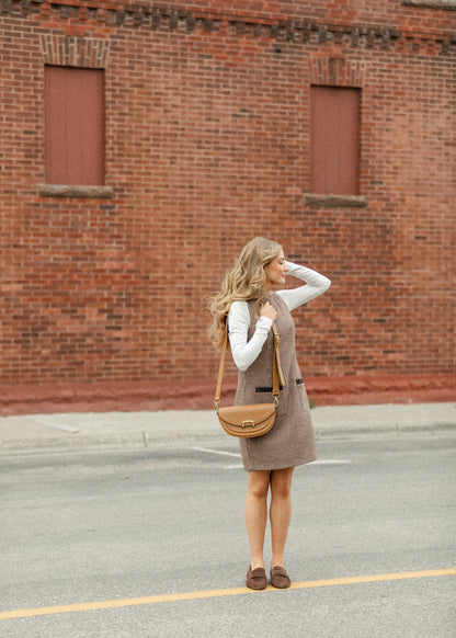 Boat Neck Sleeveless Houndstooth Midi Dress FF Dresses