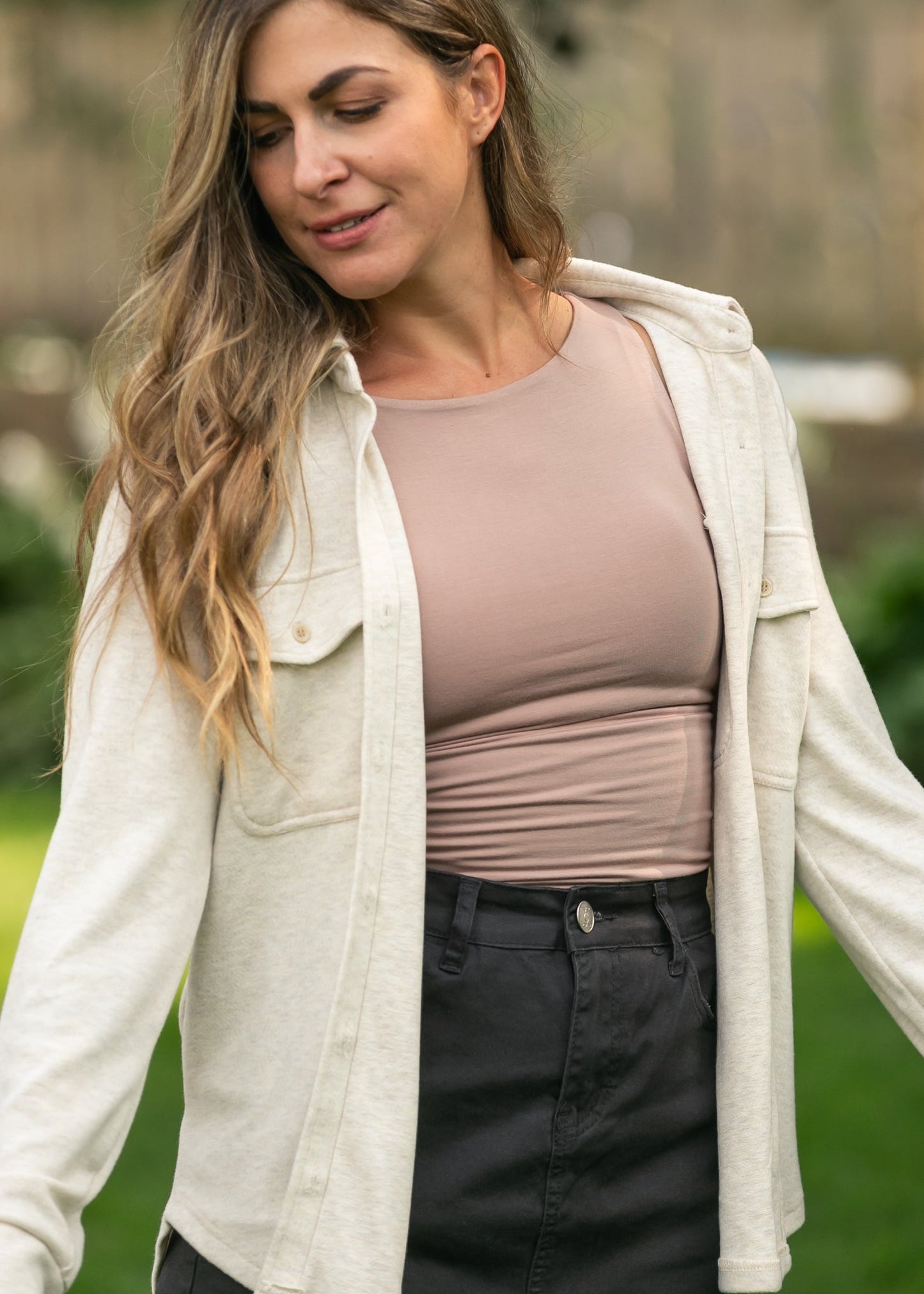 Boatneck Double Lined Knit Tank FF Tops Hazelnut / S