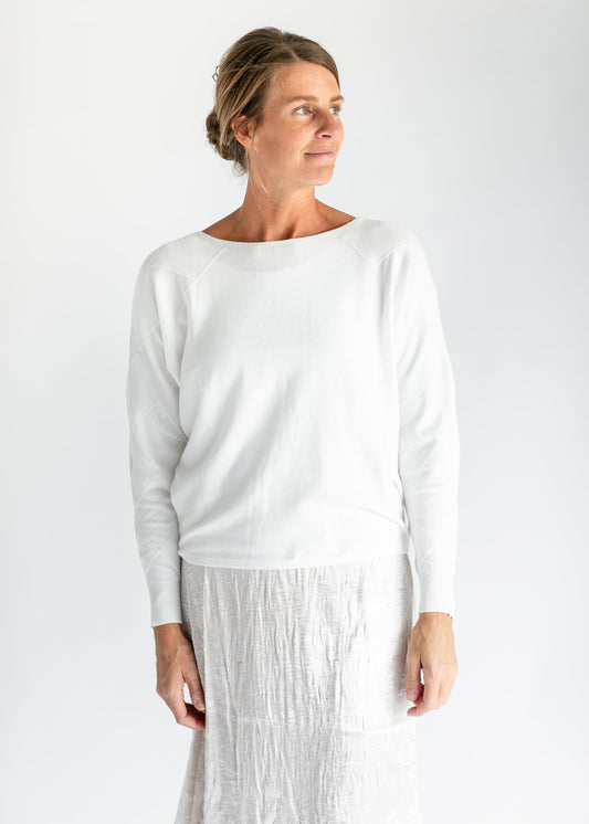 Boatneck Knit Dolman Sleeve Top FF Tops