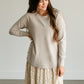 Boatneck Knit Long Sleeve Top FF Tops Taupe / S