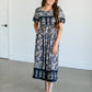 Botanical Floral Smocked Midi Dress FF Dresses