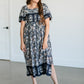 Botanical Floral Smocked Midi Dress FF Dresses