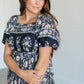 Botanical Floral Smocked Midi Dress FF Dresses