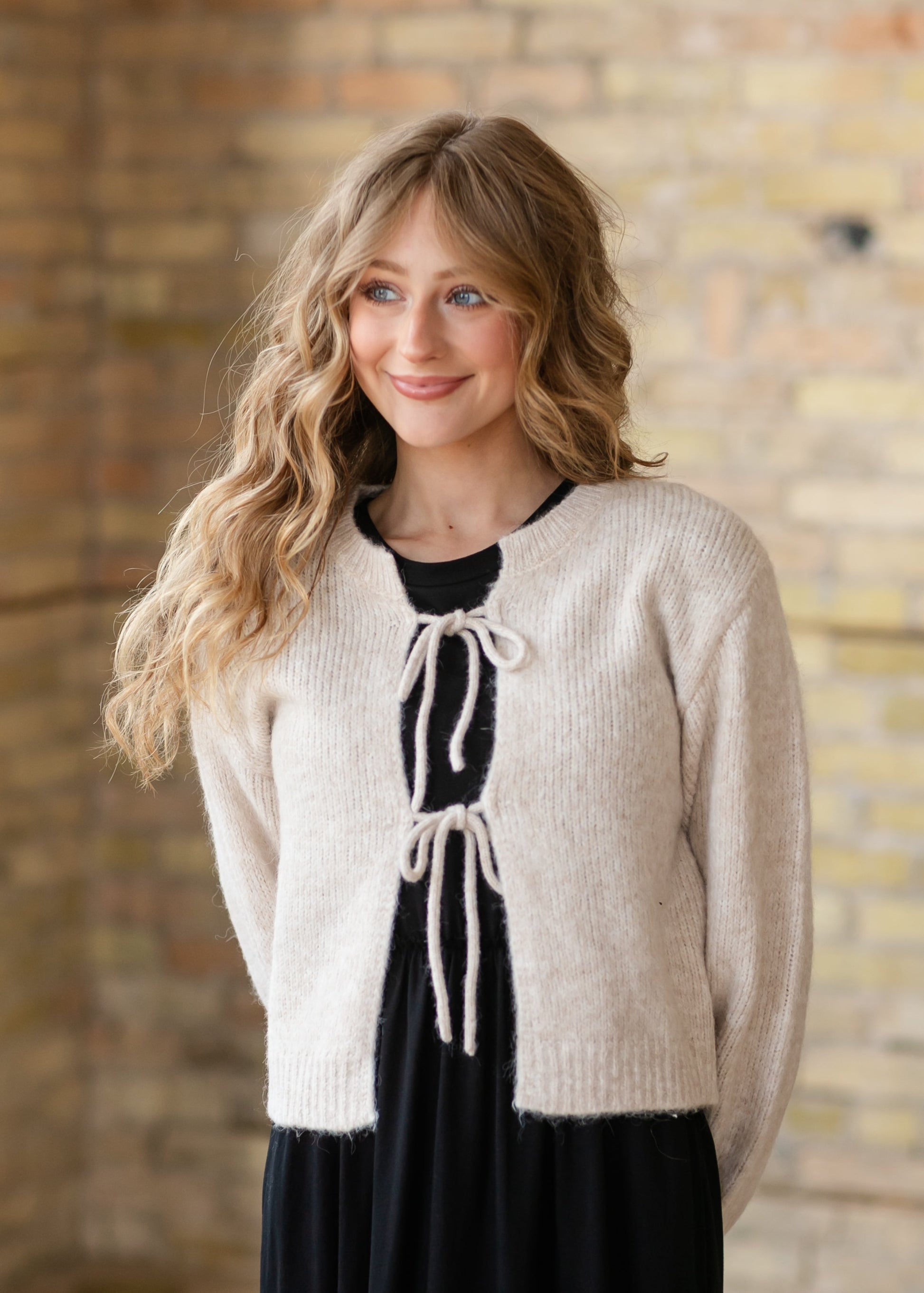 Bow Front Sweater FF Tops
