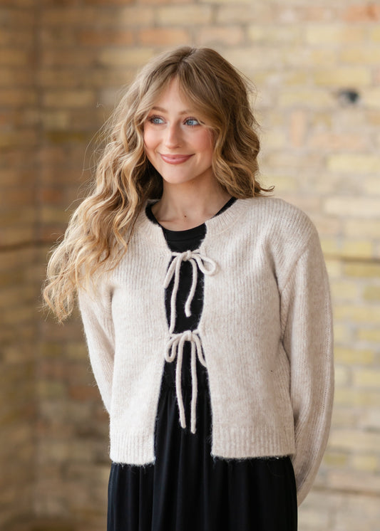 Bow Front Sweater FF Tops