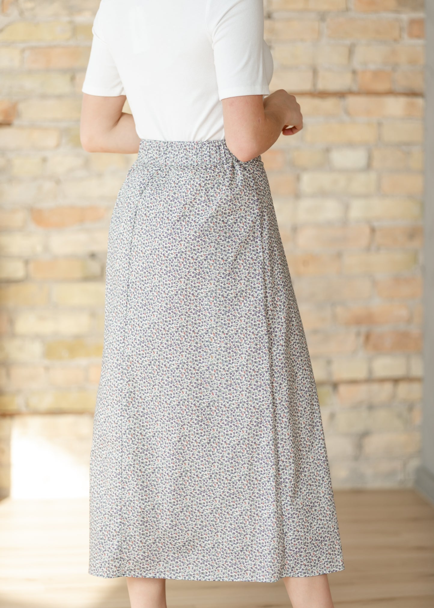 Braylyn Berry Floral Midi Skirt IC Skirts
