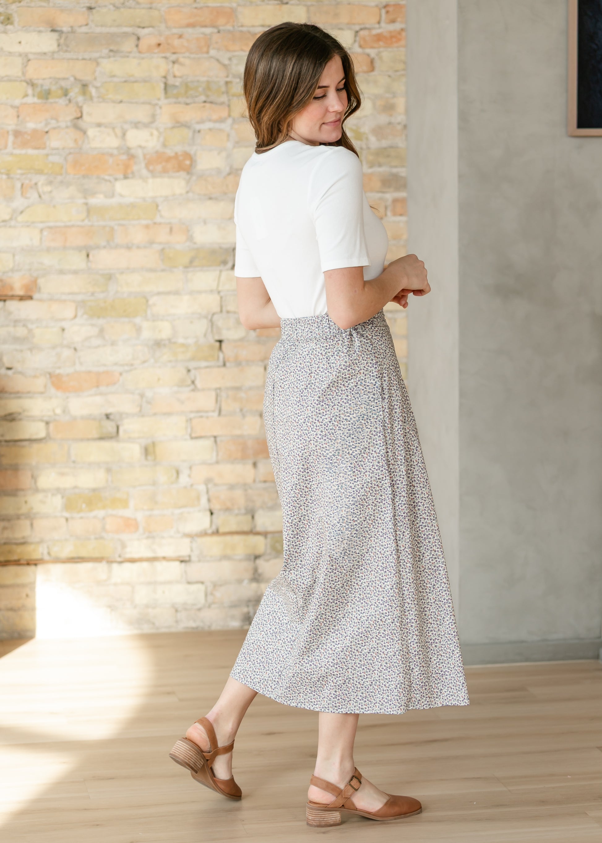 Braylyn Berry Floral Midi Skirt IC Skirts