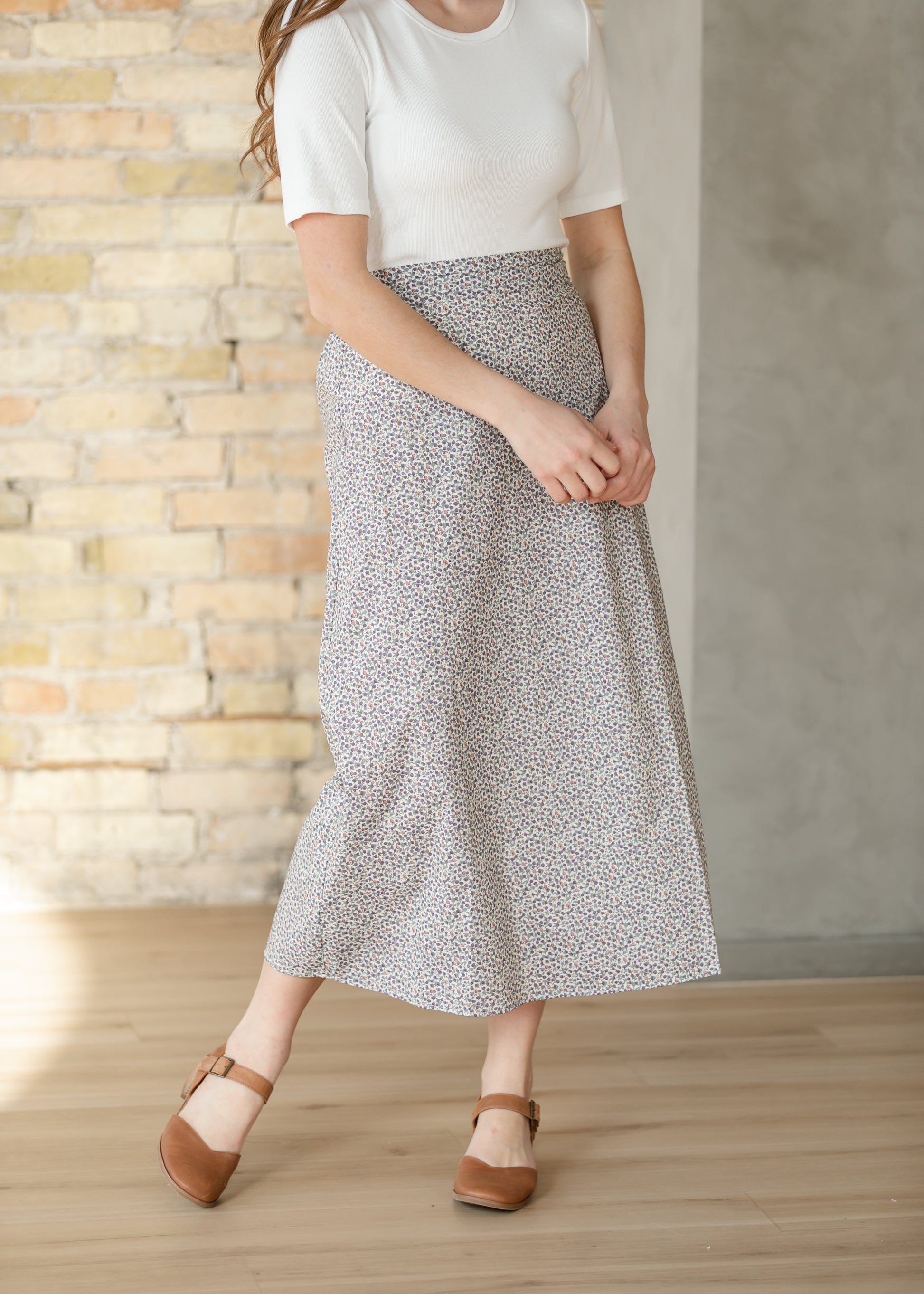 Braylyn Berry Floral Midi Skirt IC Skirts