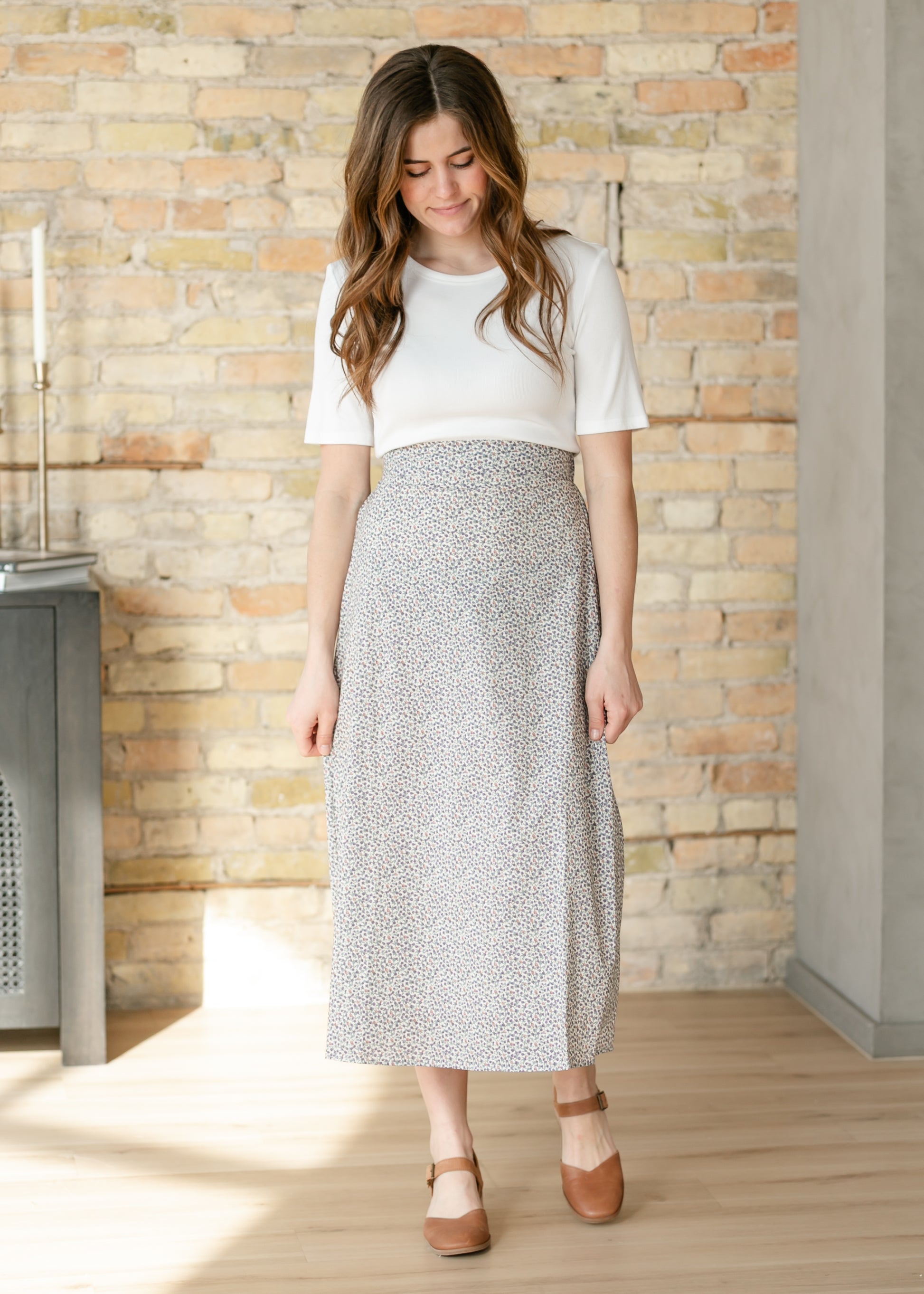 Braylyn Berry Floral Midi Skirt IC Skirts