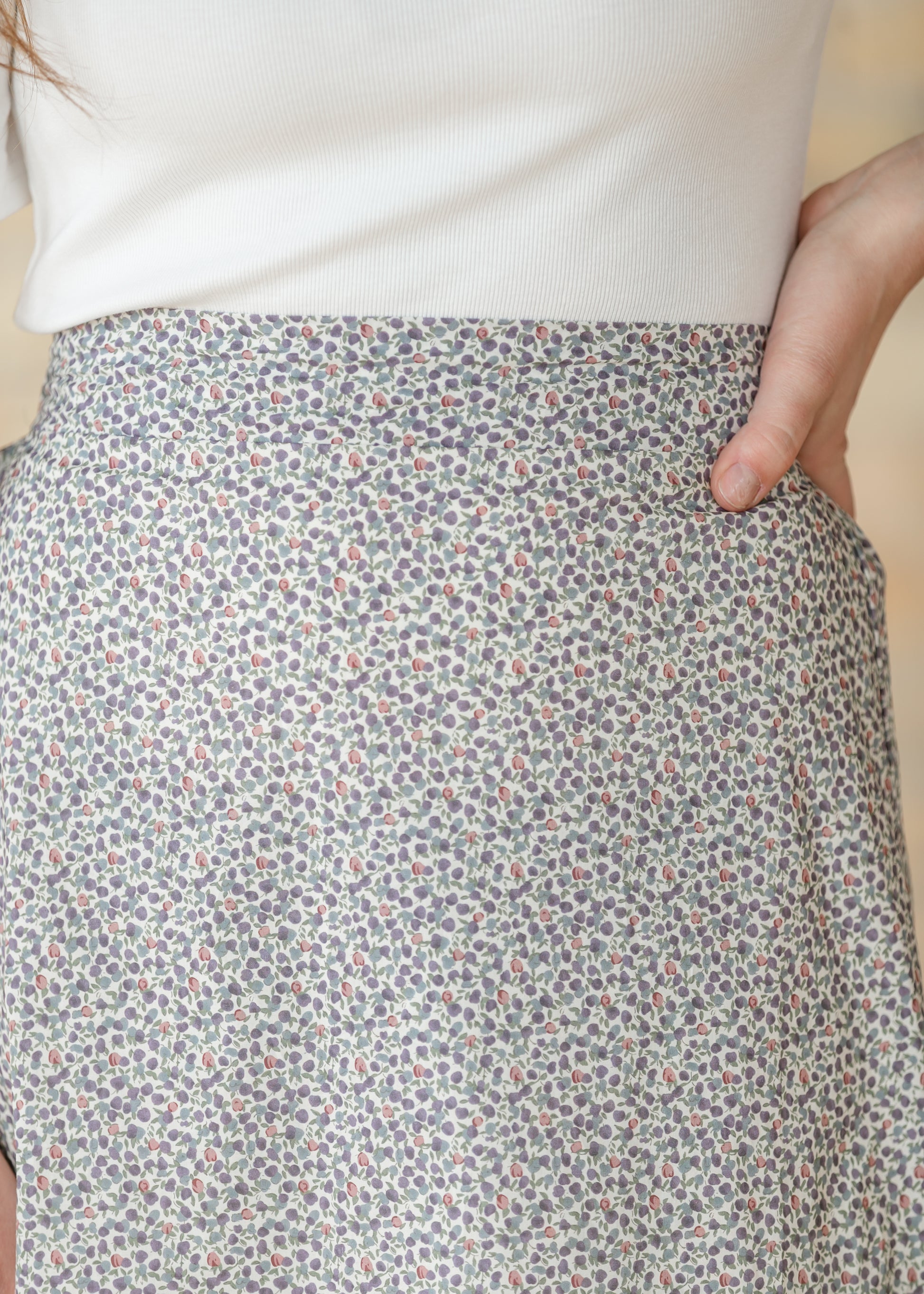 Braylyn Berry Floral Midi Skirt IC Skirts