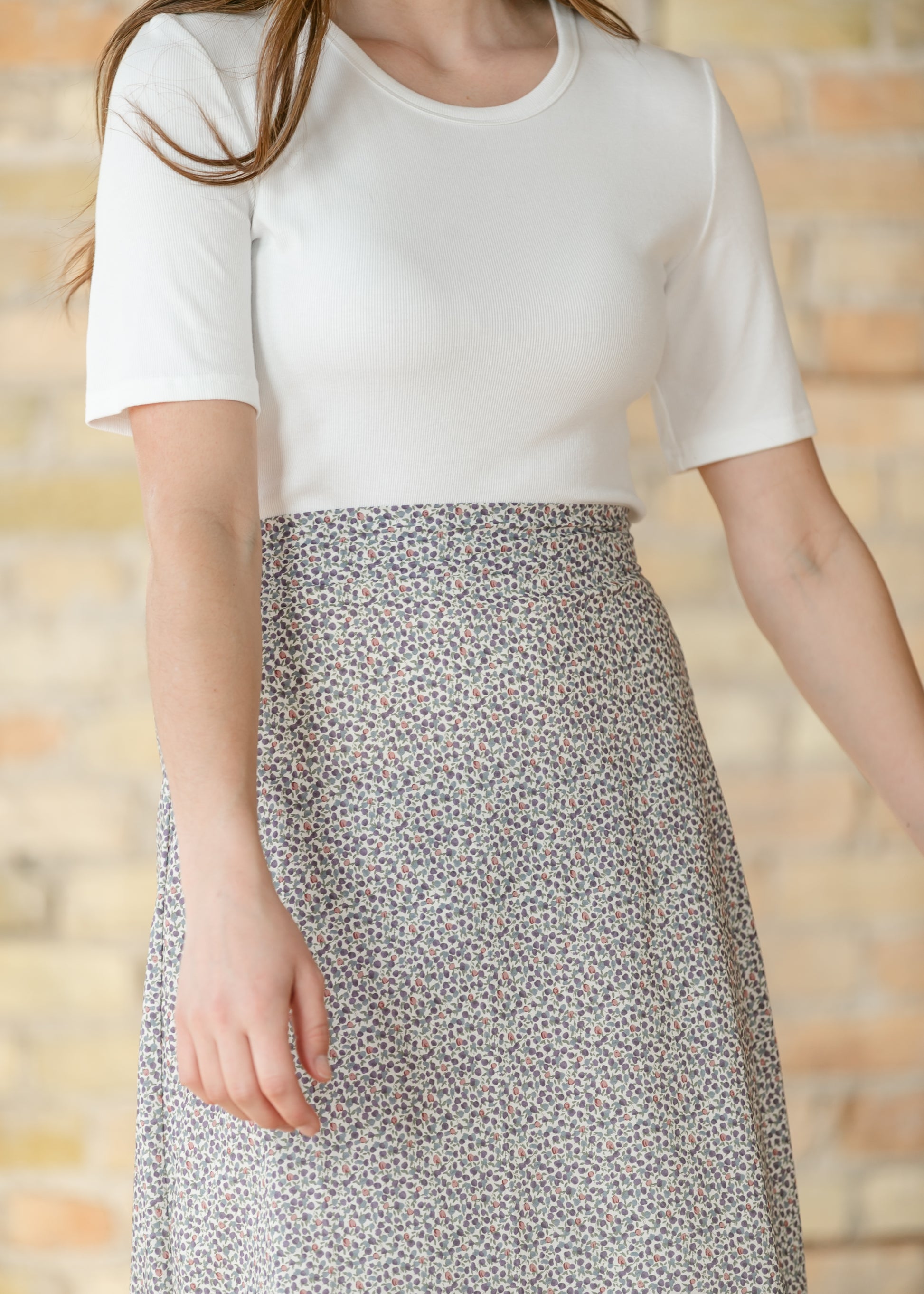 Braylyn Berry Floral Midi Skirt IC Skirts