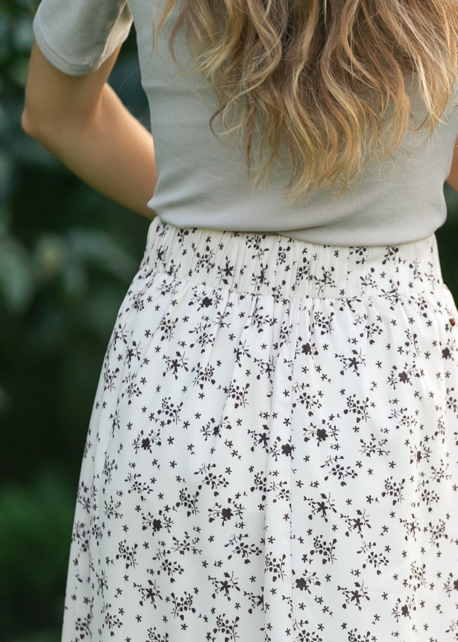 Braylyn Brown Floral Midi Skirt IC Skirts