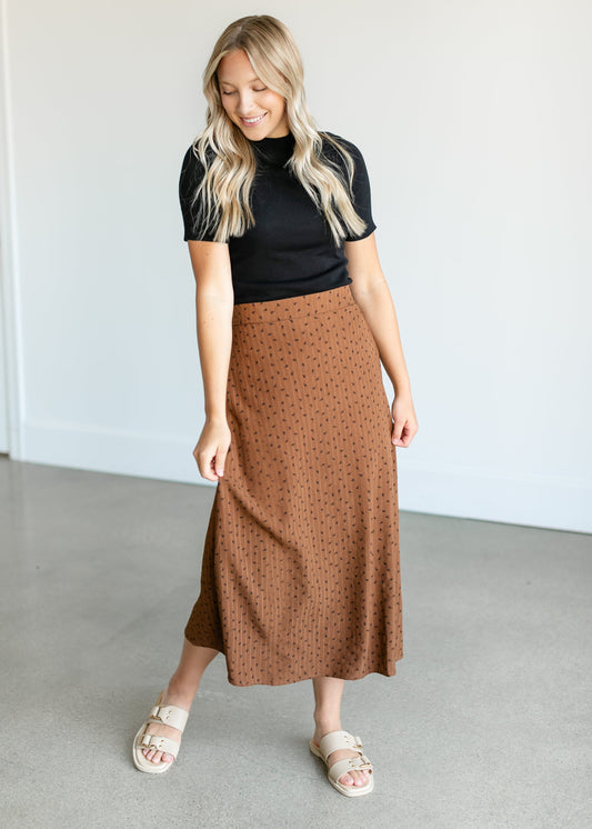 Braylyn Floral Midi Skirt IC Skirts Camel / XS