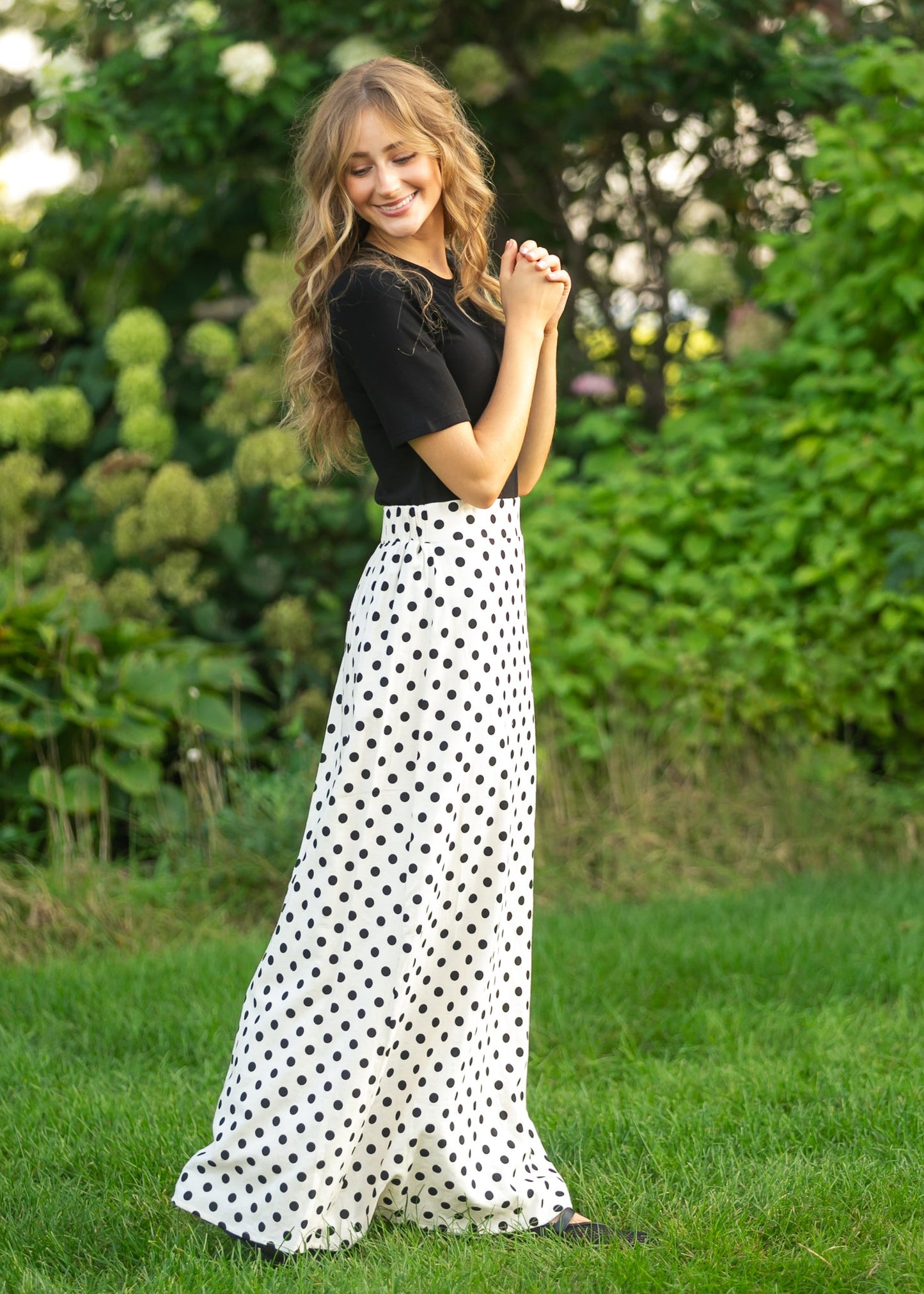 Braylyn Polka Dot Midi Skirt IC Skirts