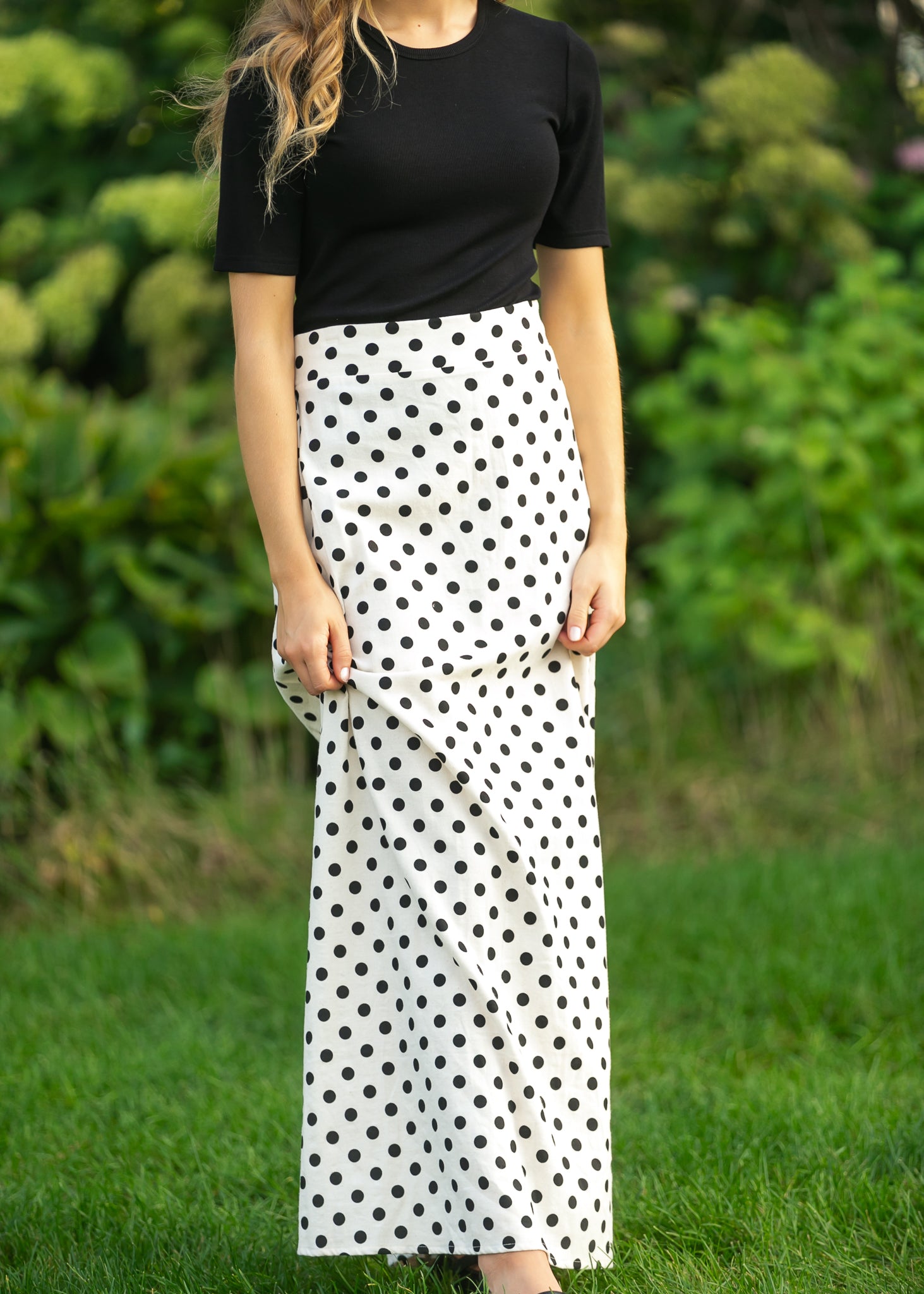Braylyn Polka Dot Midi Skirt IC Skirts