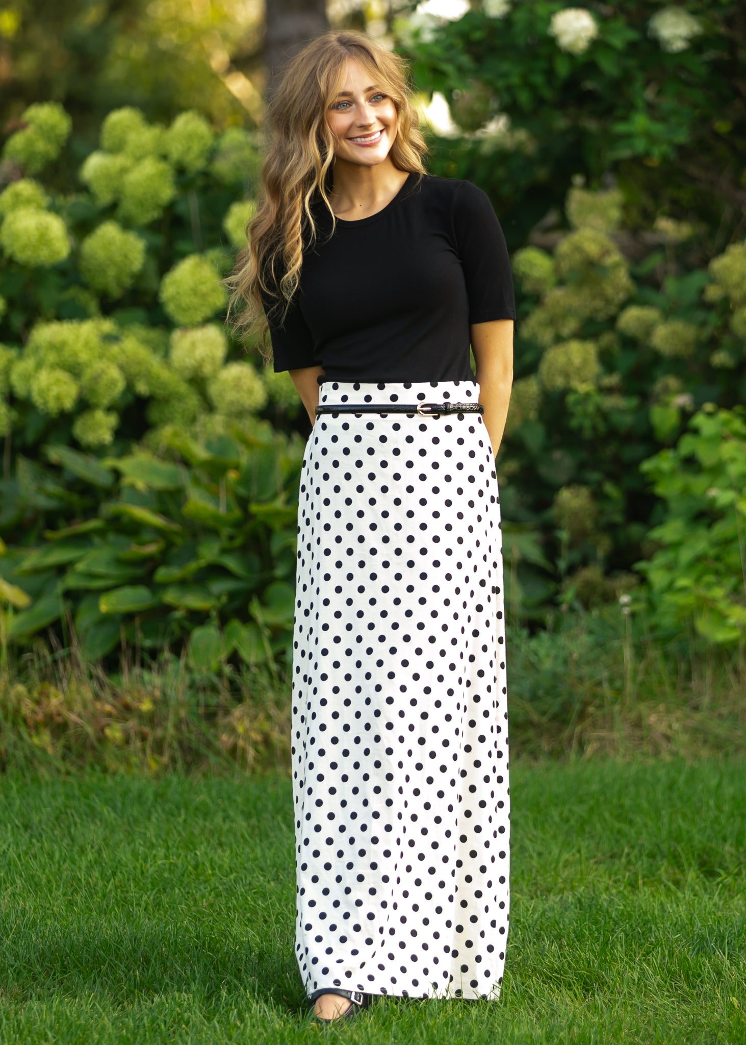 Braylyn Polka Dot Midi Skirt IC Skirts