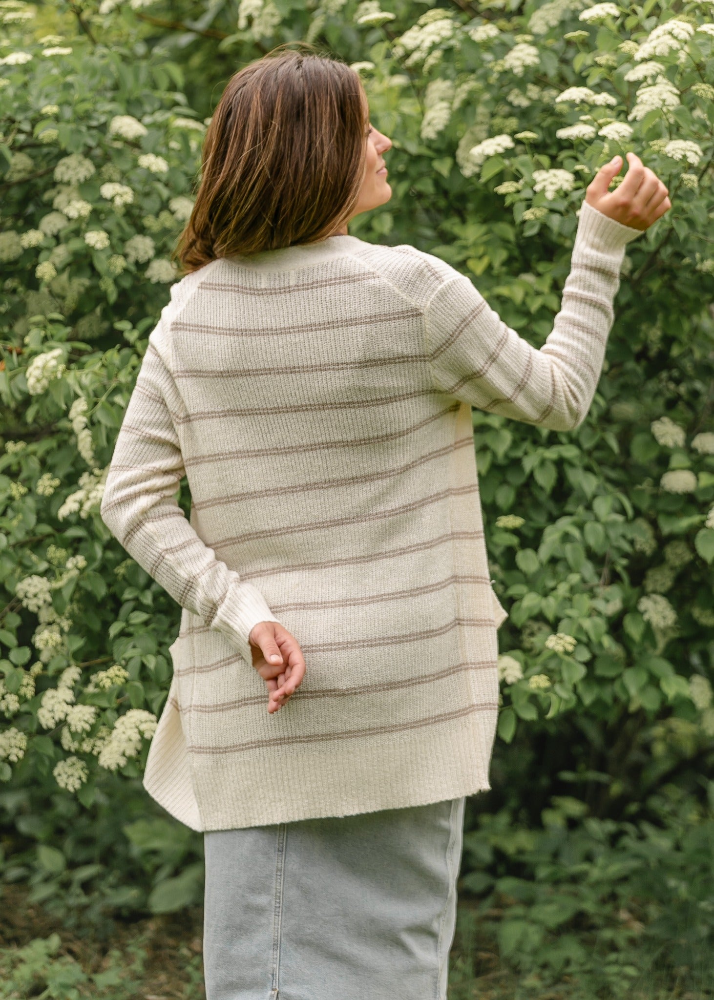 Breezy Knit Striped Cardigan FF Layering Essentials