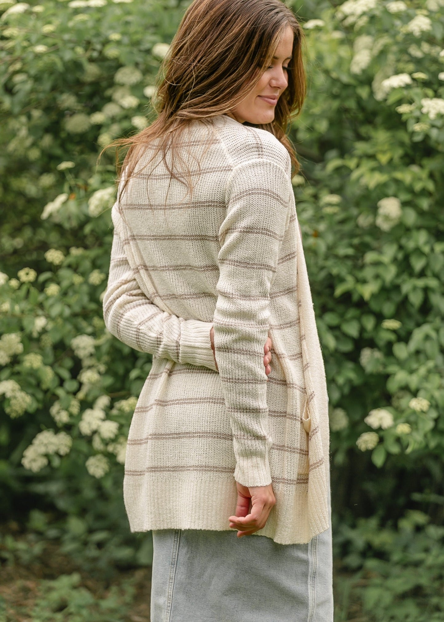 Breezy Knit Striped Cardigan FF Layering Essentials
