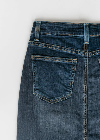 Bria Dark Wash Denim Maxi Skirt IC Skirts