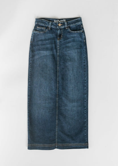 Bria Dark Wash Denim Maxi Skirt IC Skirts
