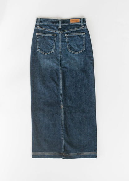 Bria Dark Wash Denim Maxi Skirt IC Skirts