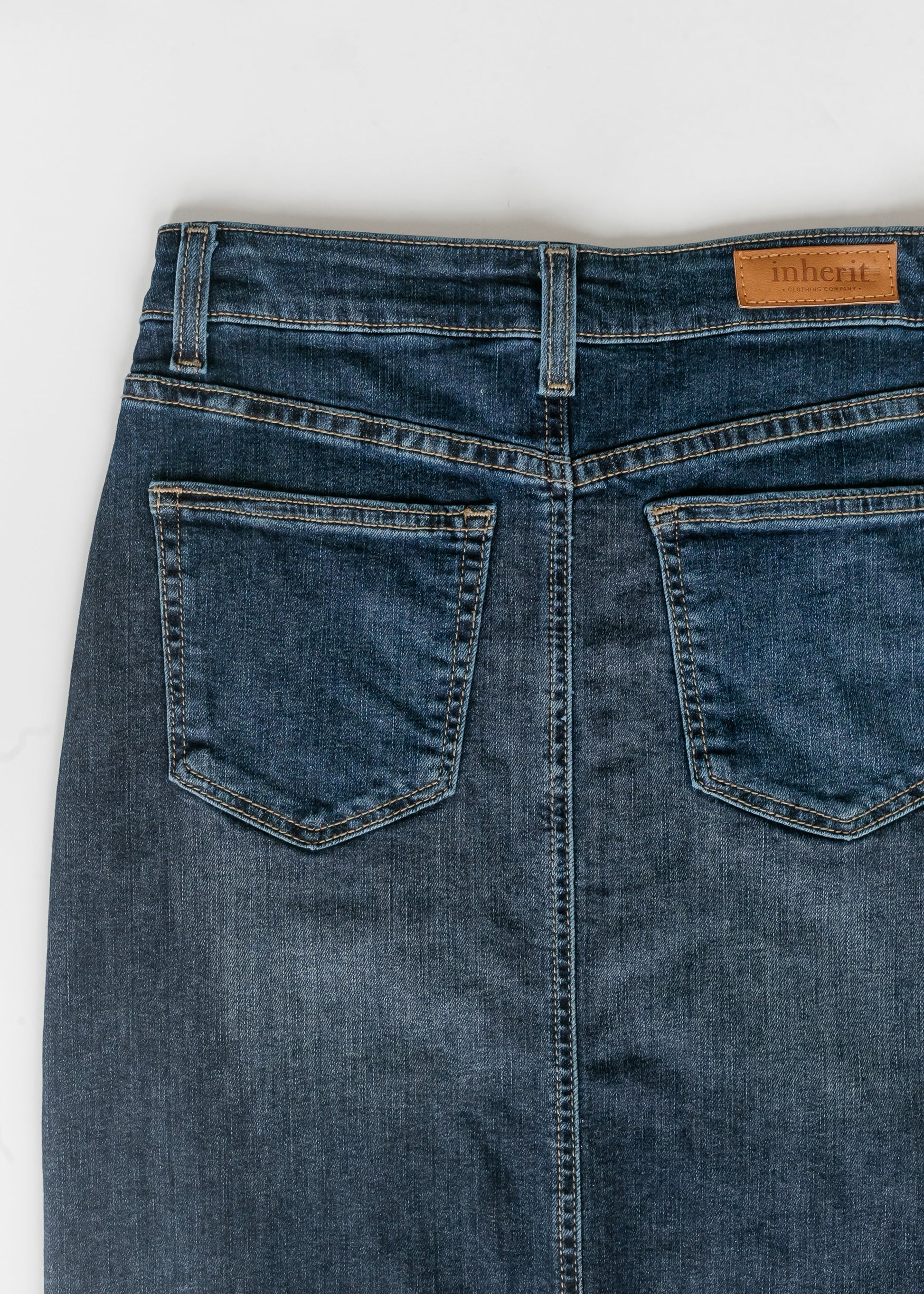 Bria Dark Wash Denim Maxi Skirt IC Skirts