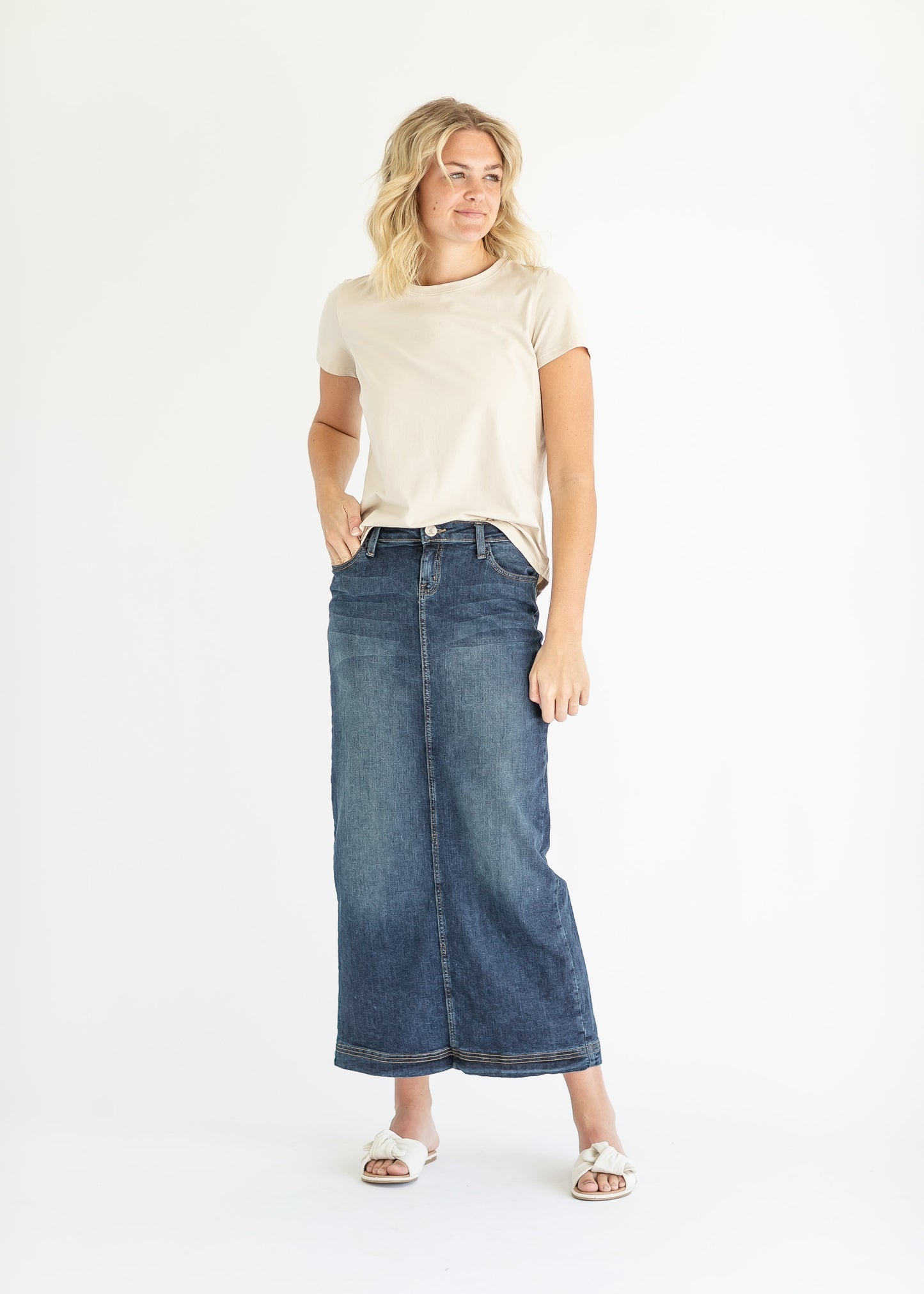 Bria Long Denim Maxi Skirt IC Skirts