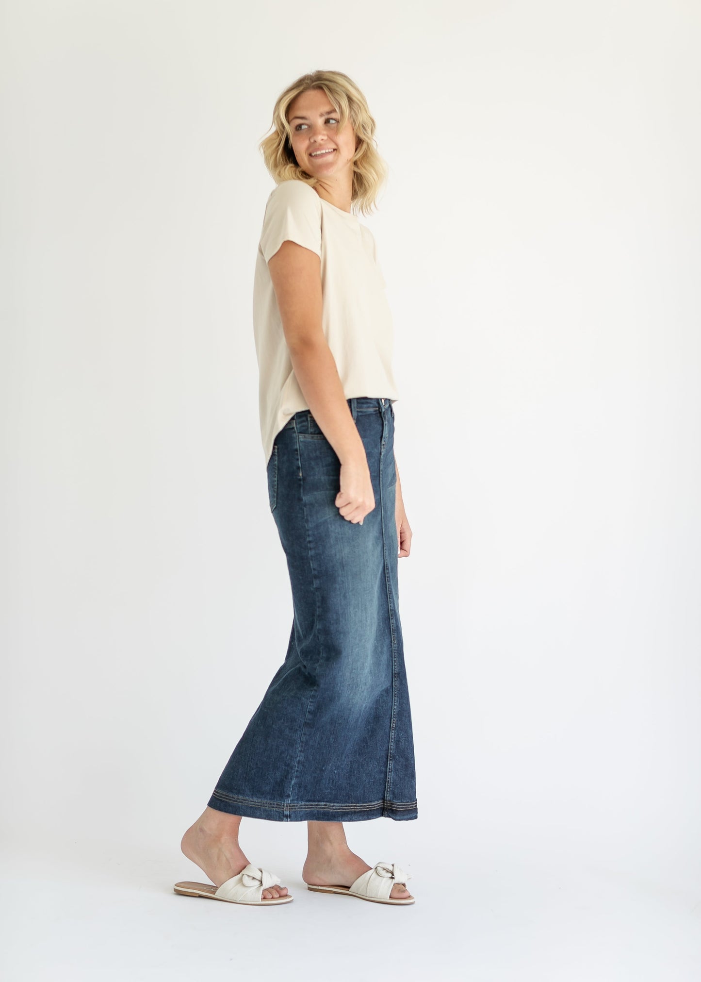 Bria Long Denim Maxi Skirt IC Skirts
