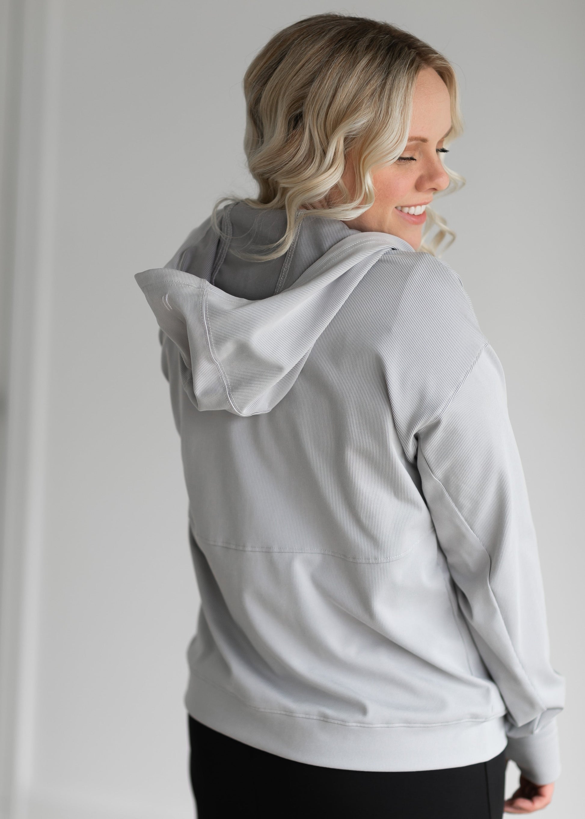 Brianne Active Ribbed Zip Up Hoodie Tops