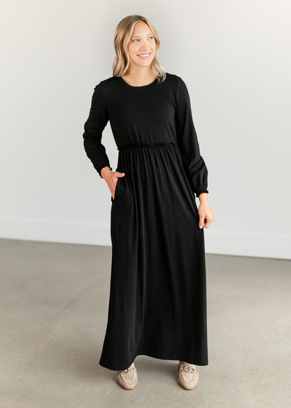 Brie Long Sleeve Maxi Dress IC Dresses Black / XS
